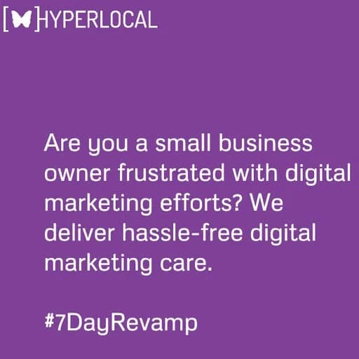 Hyperlocal Current Tagline - Get Seen and Grow